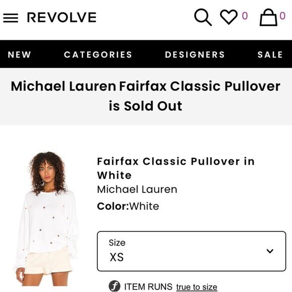 NWT Michael Lauren Fairfax Classic Sweatshirt in White with Rose Gold Sun Foils - Picture 11 of 13